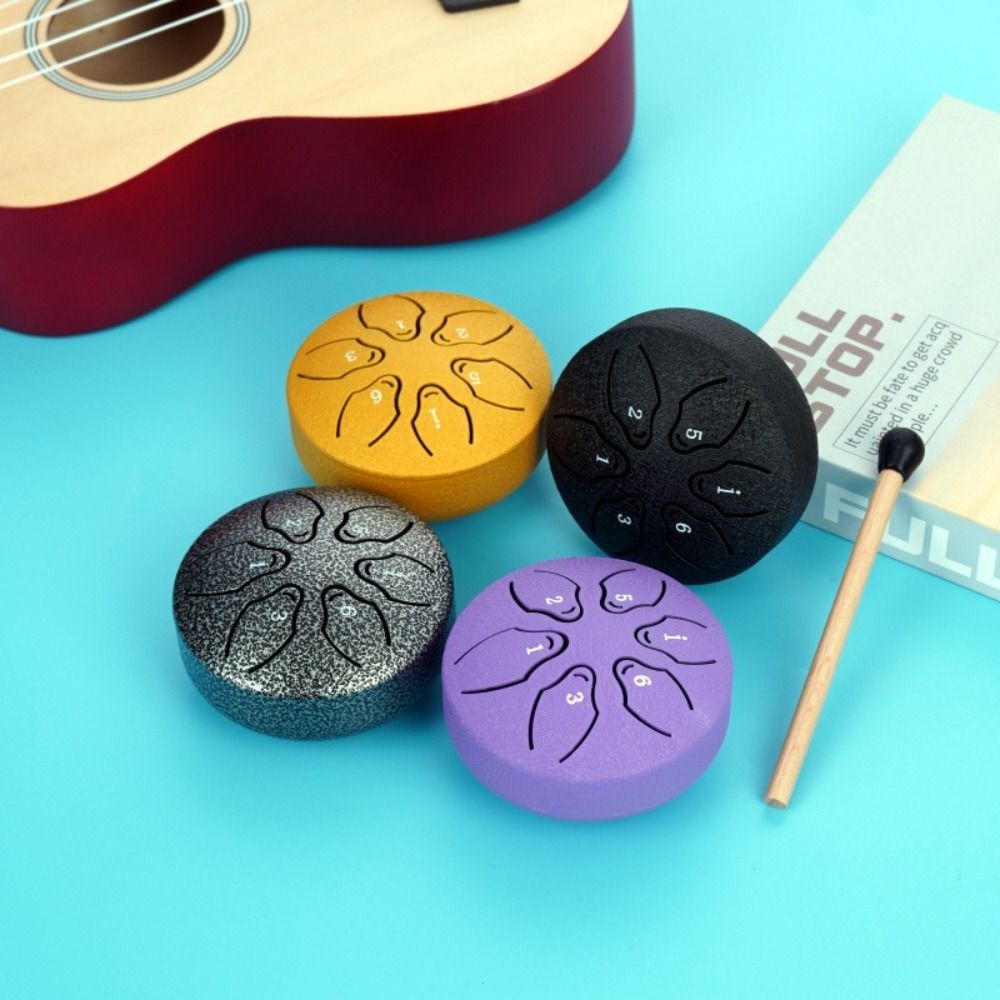 Tongue Drum Steel - 6-Tone Steel Tongue Drum Set Multicolour
