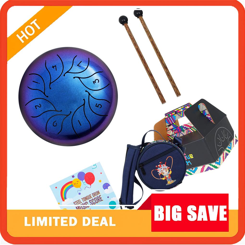 Tongue Drum Steel - Steel Tongue Drum with Drumsticks Percussion