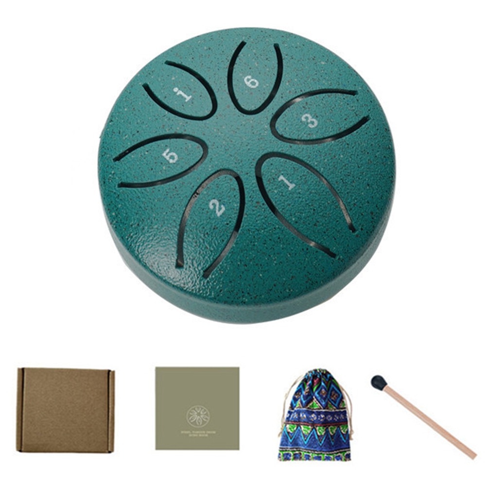 Tongue Drum Steel - 6-Tone Steel Tongue Drum Set Multicolour