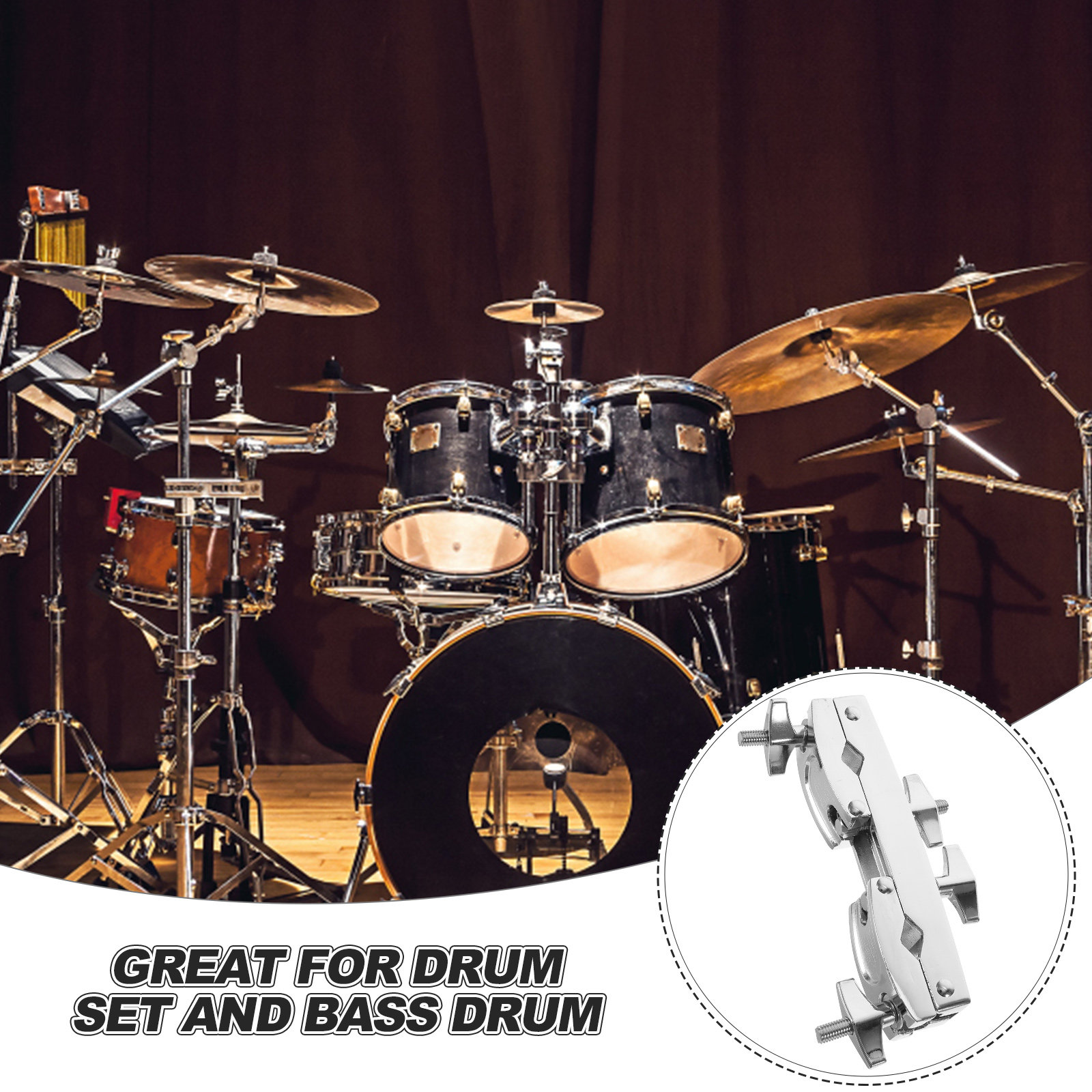 Musical Instrument Bass - Drum Set Cowbell Holder Premium Bass