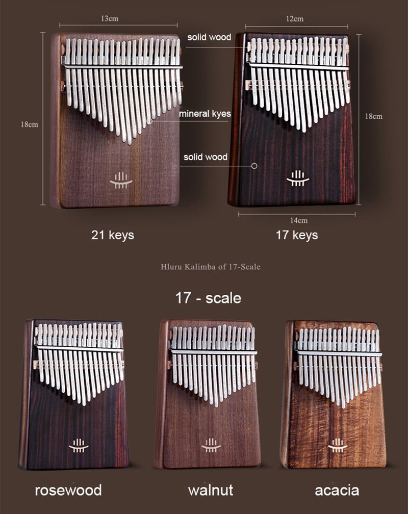 Hluru Kalimba 17 Keys with Hol - Musical Instrument African recension och pris