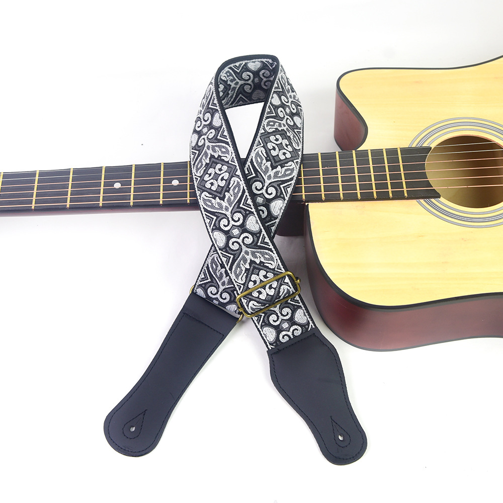 Guitar Strap Embroidered Print - Musical Instrument Bass recension och pris