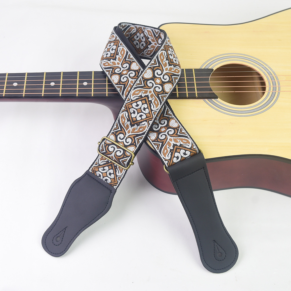 Guitar Strap Embroidered Print - Musical Instrument Bass recension och pris